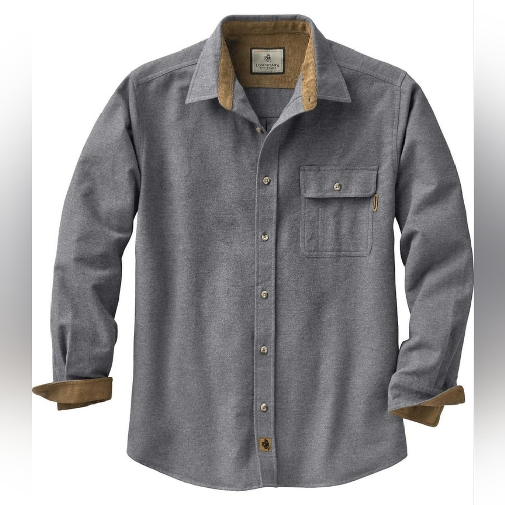 Legendary Whitetails Men's Charcoal Heather Buck Camp Flannel Shirt - Size XL
